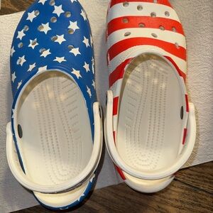 CROCS Blue and Red Sandals with Ventilation Holes